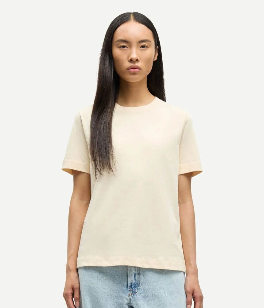 Samsoe Samsoe Camino T shirt in Clear Cream