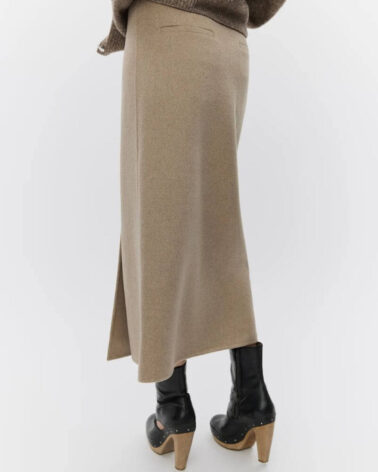 Day Birger Pepper Double Faced Wool Skirt in Beige