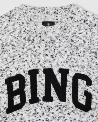Anine Bing Sydney Crew Sweater Bing in Marled White