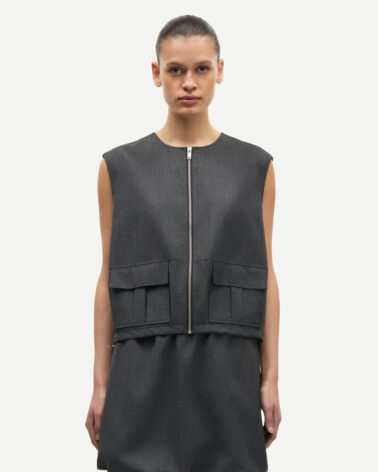 Samsoe Samsoe Sakelly Vest in DK Grey Melange
