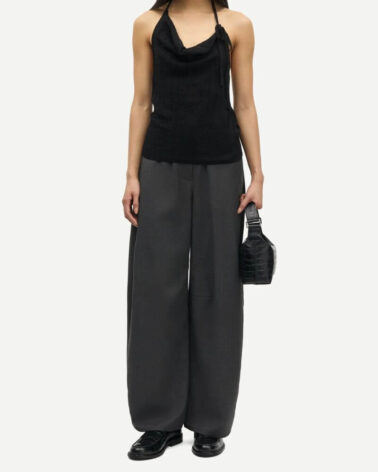 Samsoe Samsoe Saroko Trouser in Dk Grey Melange