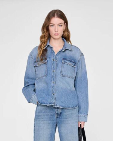 Anine Bing Paxton Shirt in Baltic Blue