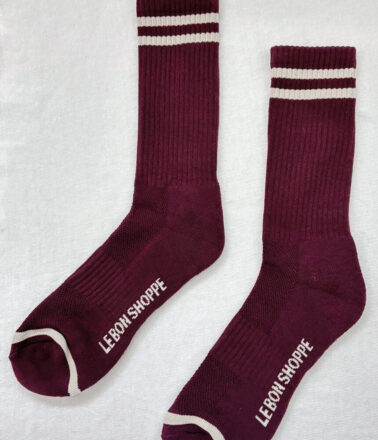 Le Bon Shoppe Extended Boyfriend Sock in Maroon