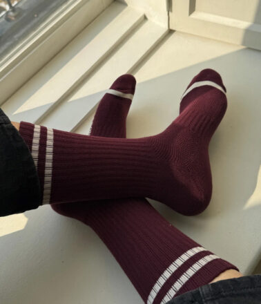 Le Bon Shoppe Extended Boyfriend Sock in Maroon