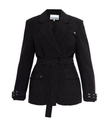 Ganni Future Twill Blazer in Black