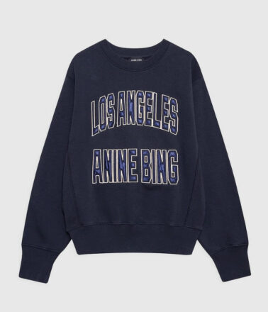 Anine Bing Johnny Cropped Tee in Washed Black