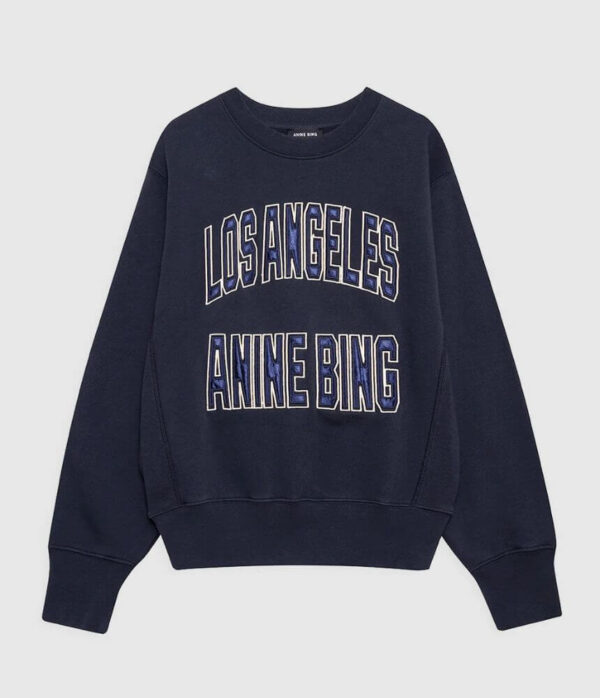 Anine Bing Johnny Cropped Tee in Washed Black