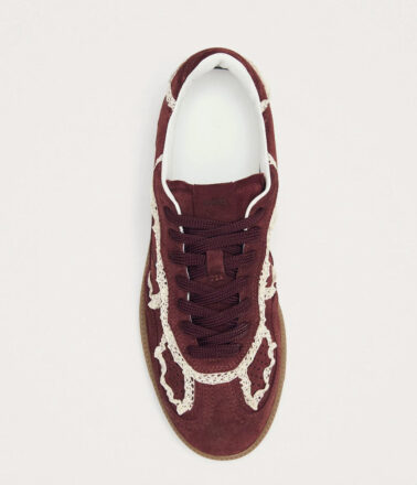 Alohas Crochet Burgundy Leather Sneakers