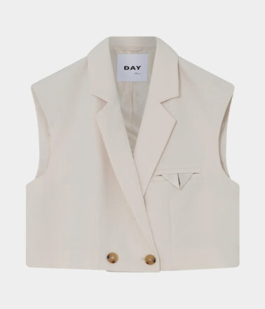 Day Birger Marnie Classic Gabardine Waistcoat in Ivory