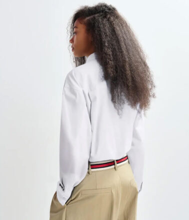 Essentiel Antwerp Jambers Pussy Bow Collar Shirt in Bright Sky