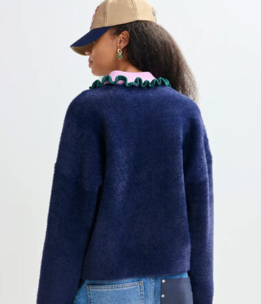 Essentiel Antwerp Jardener Knitted Cardigan in Dark Night