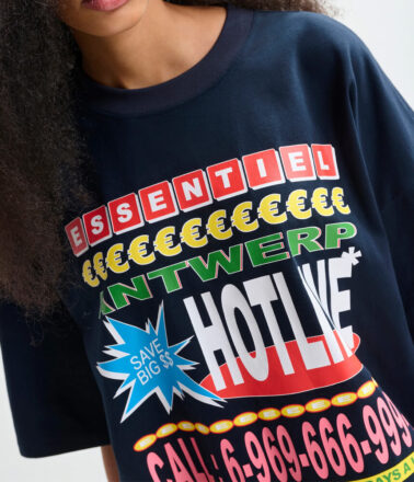 Essentiel Antwerp Joggan Printed T Shirt in Dark Night