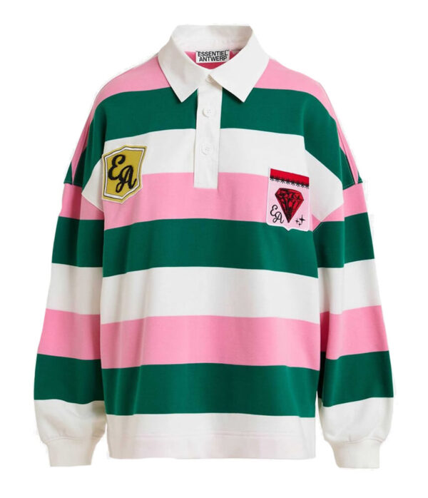 Essentiel Antwerp Joueur Striped Sweatshirt in Pinky Sugar