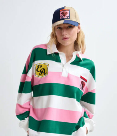 Essentiel Antwerp Joueur Striped Sweatshirt in Pinky Sugar
