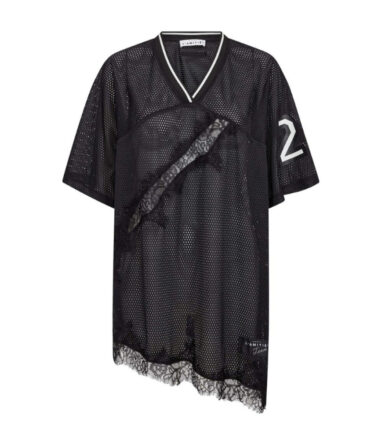 Haute L’Amitie Drift Asym Lace Tee in Black