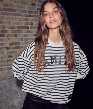 Haute L’Amitié Stripe Logo Sweat