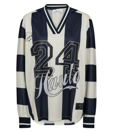 Haute L’Amitie 24 Stripe Blouse in Navy/ Pearl