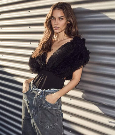 Haute L’Amitie Funky Bodysuit in Black