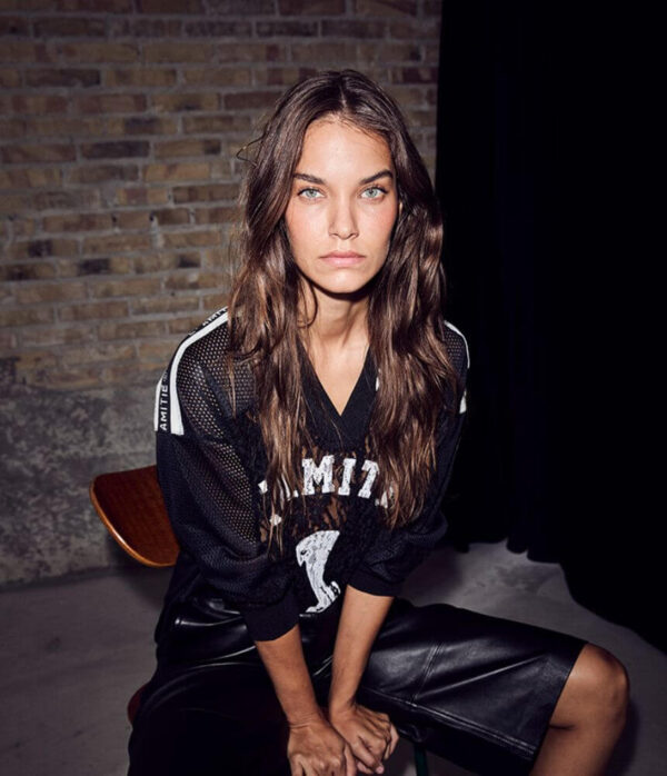 Haute L’Amitié Lace Football V-Blouse in Black