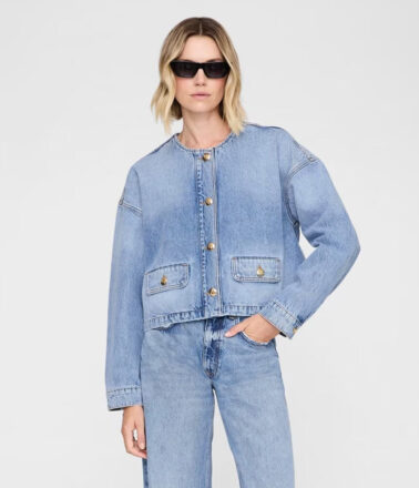 Anine Bing Blanche Denim Jacket in Casbian Blue