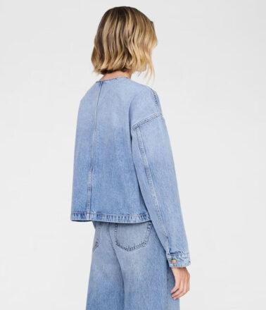 Anine Bing Blanche Denim Jacket in Casbian Blue