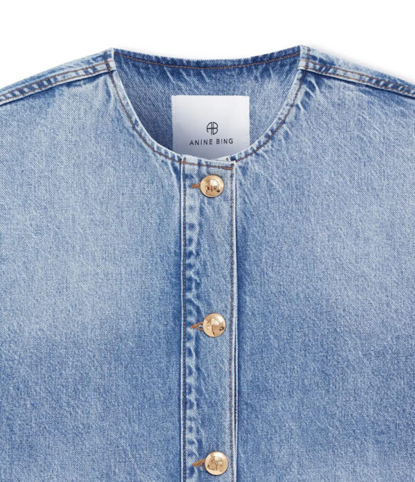 Anine Bing Blanche Denim Jacket in Casbian Blue