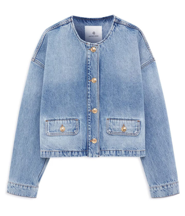 Anine Bing Blanche Denim Jacket in Casbian Blue