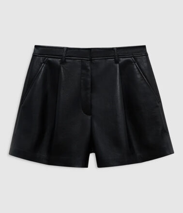 ANINE BING Trent Leather Short in Black Recycled Leather