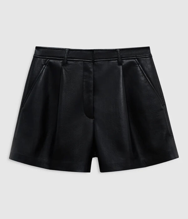 ANINE BING Trent Leather Short in Black Recycled Leather