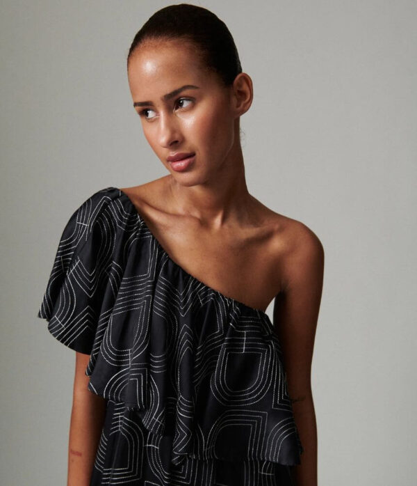 Day Birger Plyma Fluid Viscose Stitch Top in Jet Stream