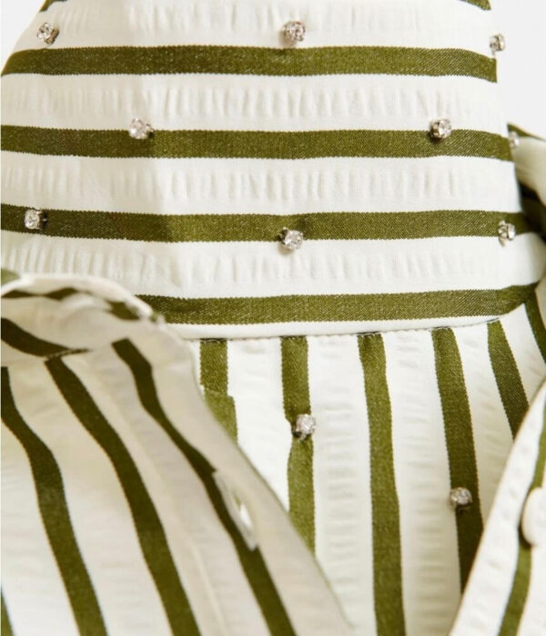Essentiel Antwerp Janna Shirt with Bib in Spirulina Green