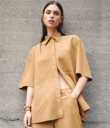 Day Birger Plyma Fluid Viscose Stitch Top in Jet Stream