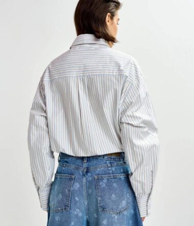 Essentiel Antwerp Jomato Pointy Collared Shirt in Nile Blue