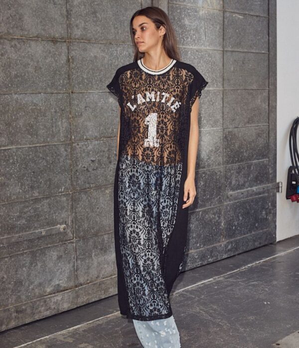 Haute L’amitié Lace Football Frill Dress in Black