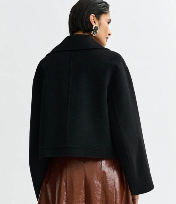 Essentiel Antwerp Javier Cropped Perfecto Jacket in Black