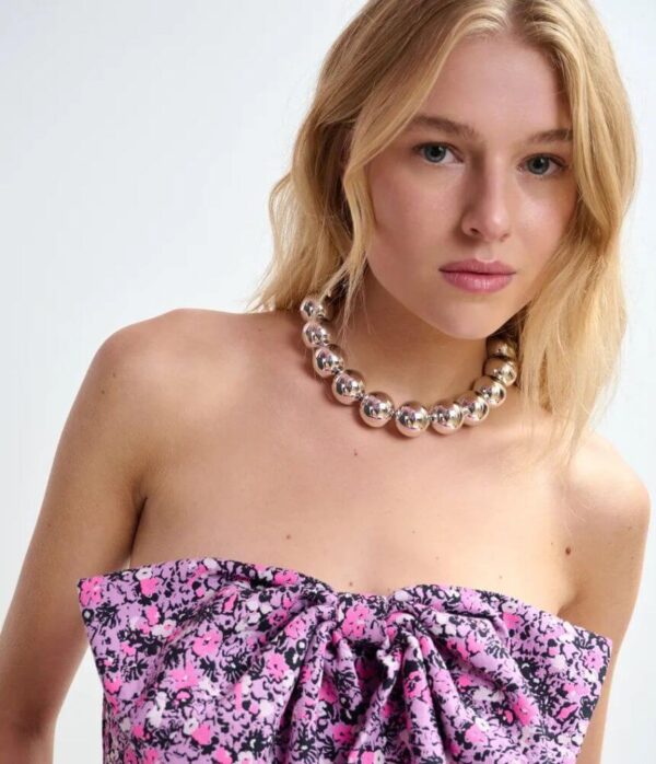 Essentiel Antwerp Jadine Big Balls Chain Charm in Silver Lining