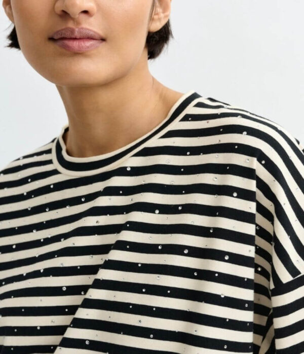 Essentiel Antwerp Joste Striped T-Shirt in Off White
