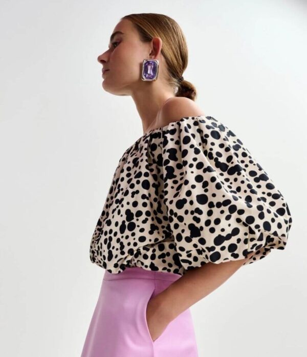 Essentiel Antwerp Jint Puffy Top with Bodysuit in Off White