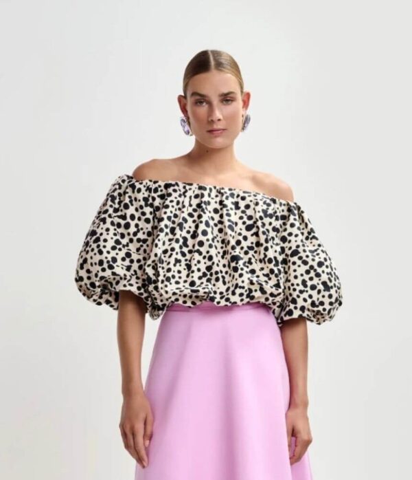 Essentiel Antwerp Jint Puffy Top with Bodysuit in Off White