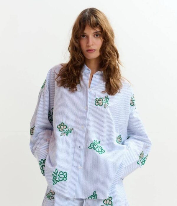 Essentiel Antwerp Jalinki Embroidered Shirt in White