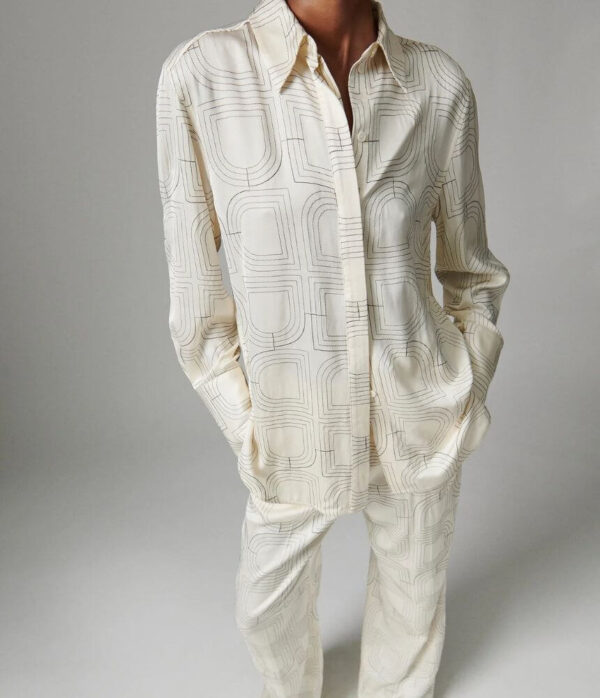 Day Birger Plyma Fluid Viscose Stitch Top in Jet Stream