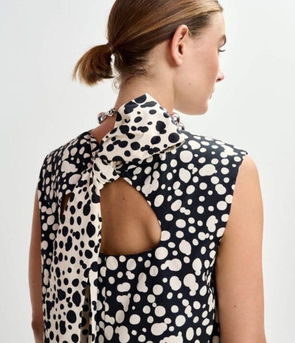 Essentiel Antwerp Sleeveless Bow Dress in Off White