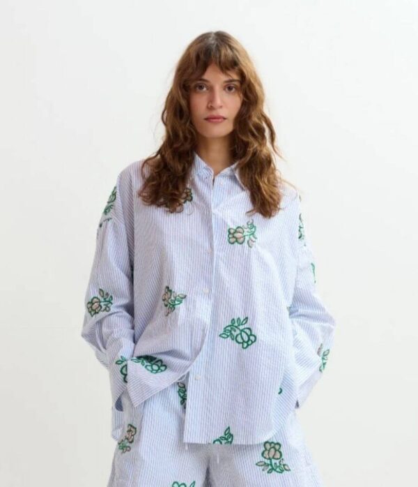 Essentiel Antwerp Jalinki Embroidered Shirt in White