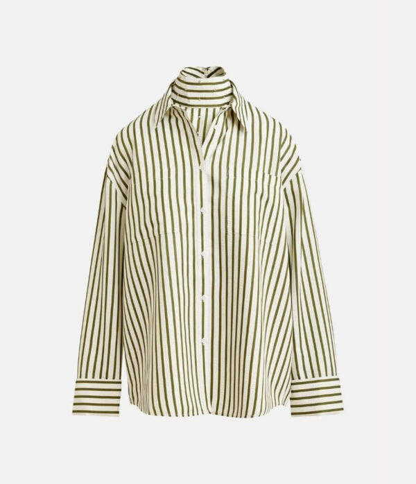 Essentiel Antwerp Janna Shirt with Bib in Spirulina Green