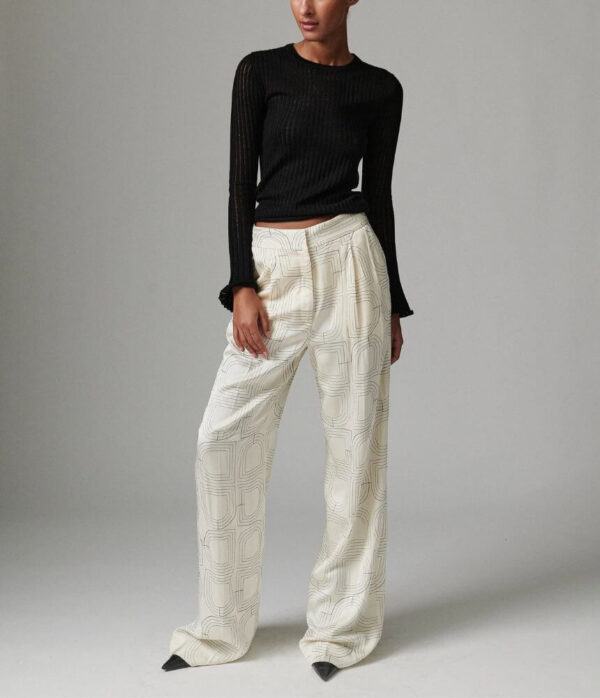 Day Birger Plyma Fluid Viscose Stitch Top in Jet Stream