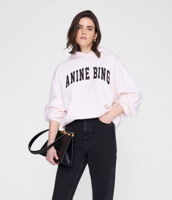 Anine Bing Kacey Sweatpant Monogram Cream