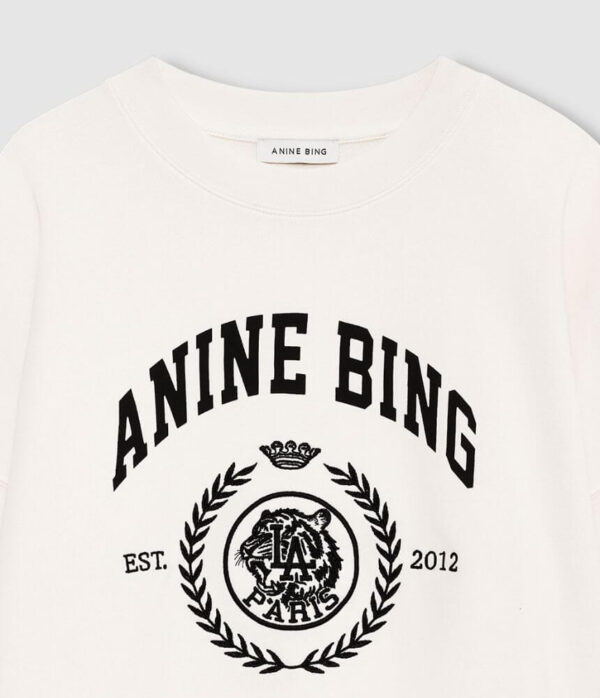 Anine Bing Kacey Sweatpant Monogram Cream