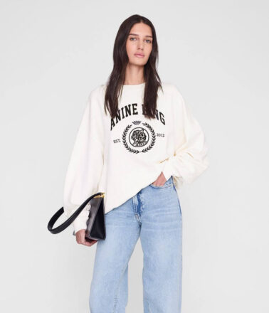 Anine Bing Miles Sweatshirt Collegiate Cream