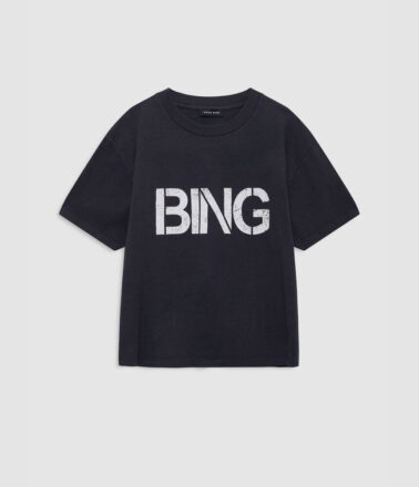 Anine Bing Wagner Tee Stencil in Vintage Black