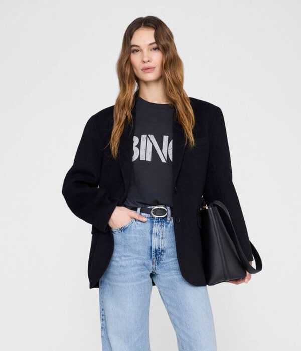 Anine Bing Kacey Sweatpant Monogram Cream